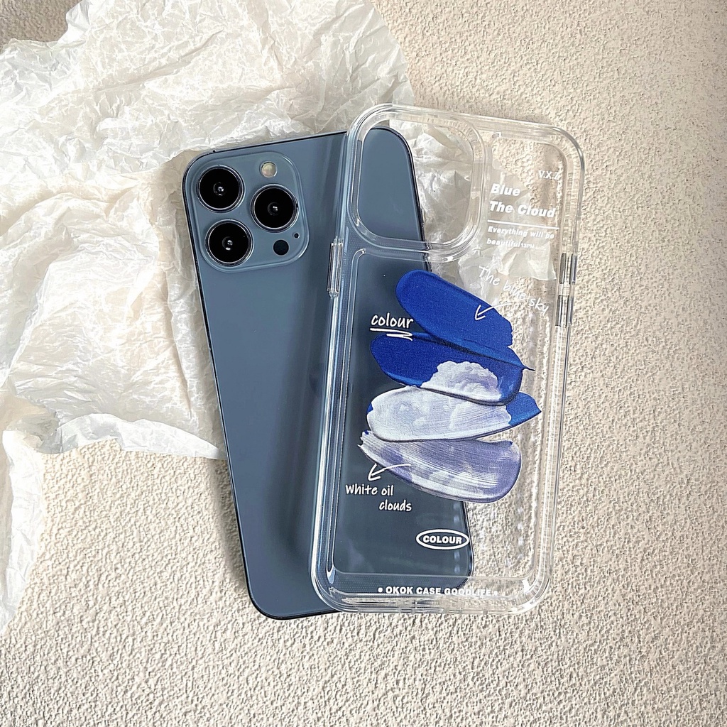 Ốp điện thoại TPU dày trong suốt họa tiết graffiti bảo vệ camera thích hợp cho iPhone 13 Pro Max 12 Pro Max 11 7 Plus