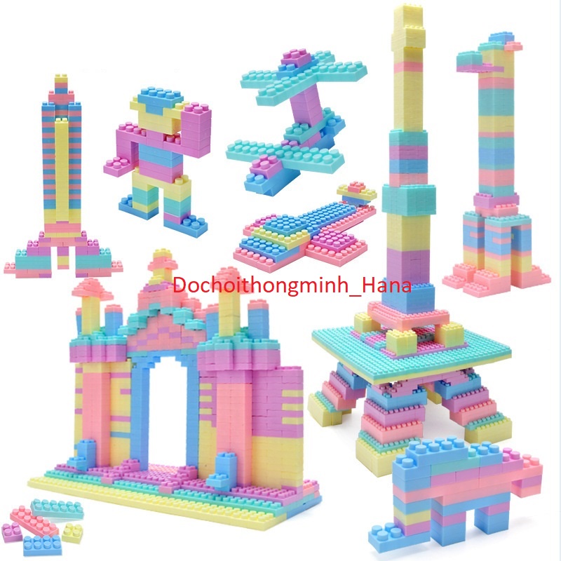 Đồ chơi Lego ráp hình tự do 💖  💖 Xếp hình tự do,nhựa nguyên sinh,màu sắc đẹp,bé vừa chơi vừa học.