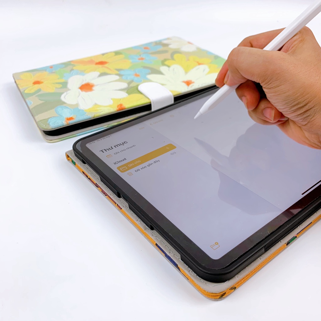 Ốp lưng iPad nắp gập hình Gấu, Khủng long, Hoa cho Gen 5,6,7,8,9, Air 1,2,3,4,5, Pro 11&quot;/10.5&quot;, có đế Silicon mềm bảo vệ