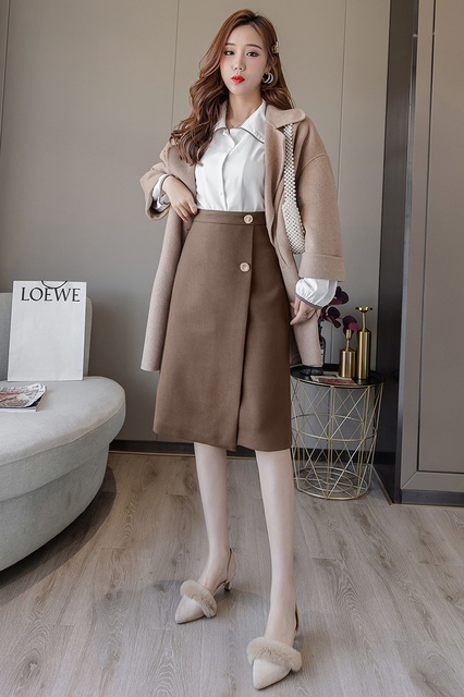 Chân váy chữ A 60cm phối tà chéo