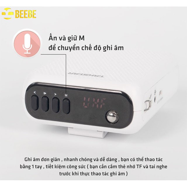 Máy Trợ Giảng Không Dây, Takstar E300W sóng UHF có Bluetooth, Giáo Viên, Tiếp Thị, hướng dẫn viên du lịch