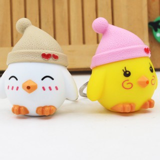 [GÀ] Móc Khóa Hình Gà Con Đội Mũ Có Đèn Led Phát Sáng, Phát Âm Thanh Độc Đáo-Móc khóa phát sáng gà con