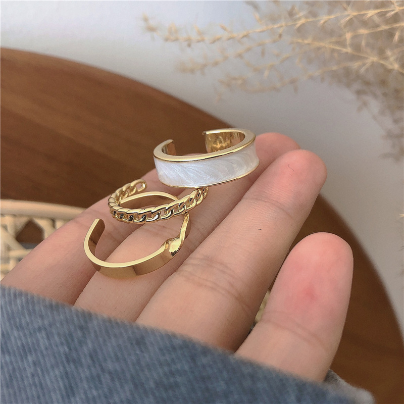 Set 3 nhẫn phong cách thời trang sang trọng cho nữ