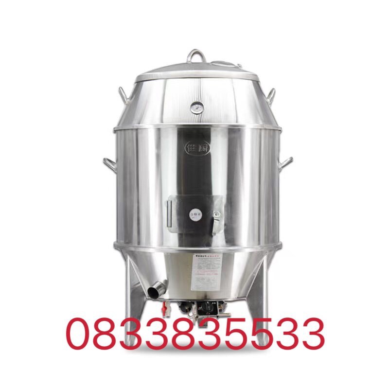 Lu quay gà vịt bếp than phi 80 inox tặng 15 móc và 15 xiên nướng