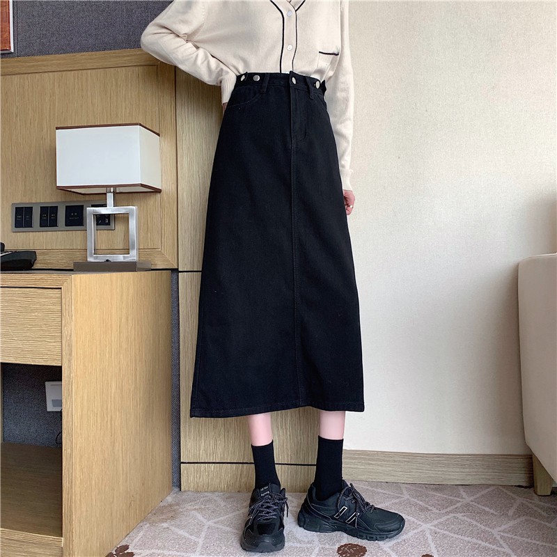 [SẴN] Chân váy jean dài Midi Ulzzang Quảng Châu VJD9 | BigBuy360 - bigbuy360.vn