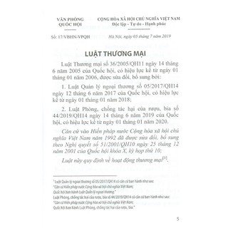 Sách - Luật Thương Mại (Sửa Đổi Năm 2017, 2019)