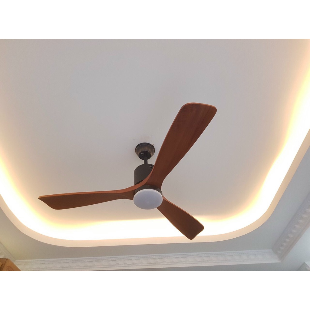 Quạt trần 3 cánh gỗ Decor dành cho phòng khách,biệt thự điều khiển từ xa có chế độ đảo chiều hút ẩm