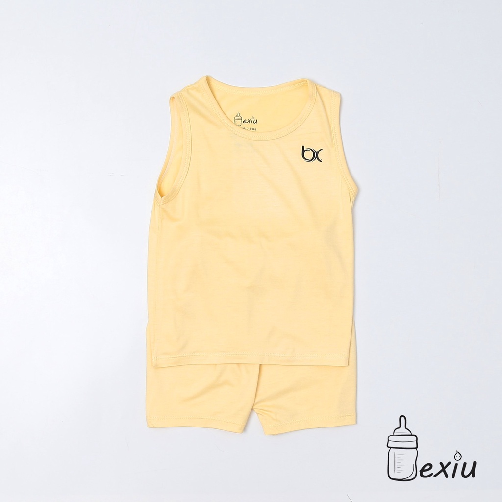 Bộ ba lỗ màu Bexiu vải cotton lạnh mát, mềm mượt cao cấp cho bé 7-19kg