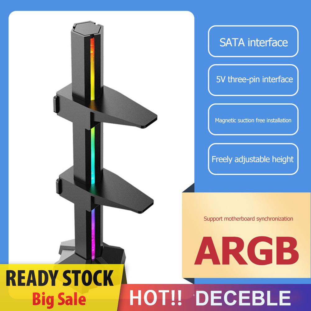 Deceble ARGB Graphics Card GPU Brace Support Adjustable Video Card Sag Holder Stand