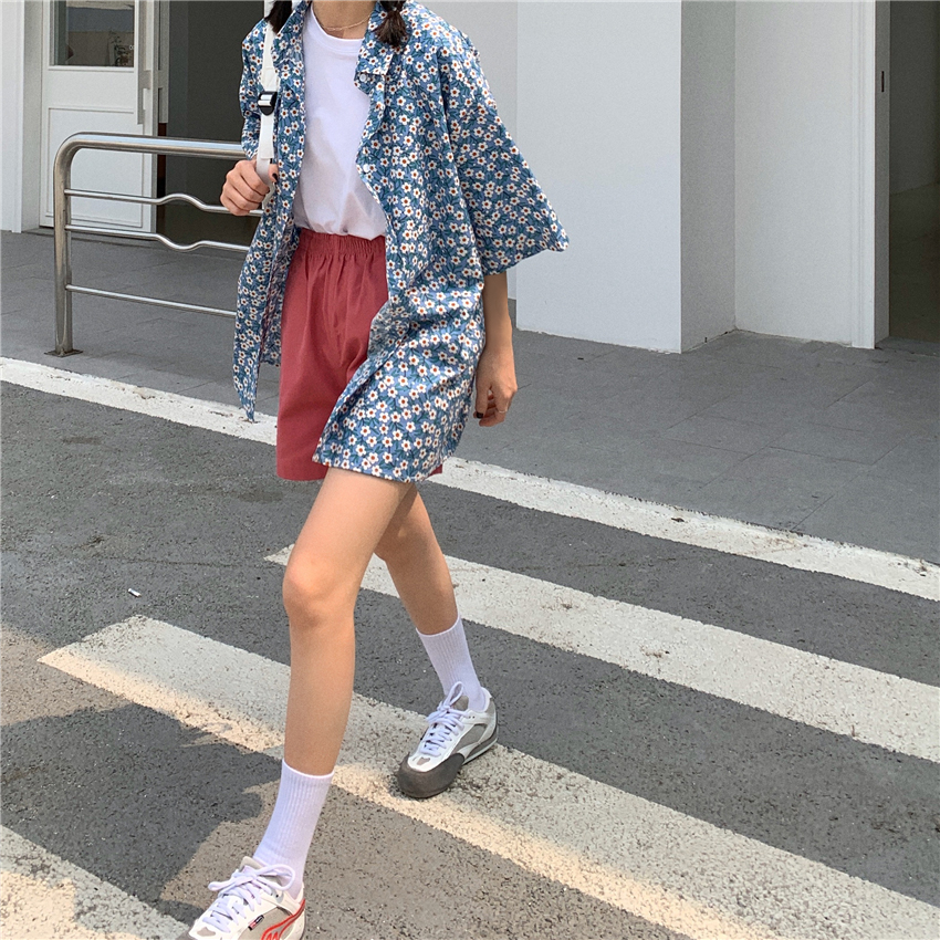 Áo Sơ Mi Hoa Tay Ngắn Thời Trang Dành Cho Nữ