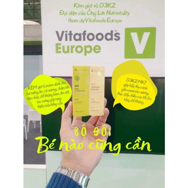Kẽm giọt Nutrivitality Zinc bổ sung Vitamin B12 - 30ml
