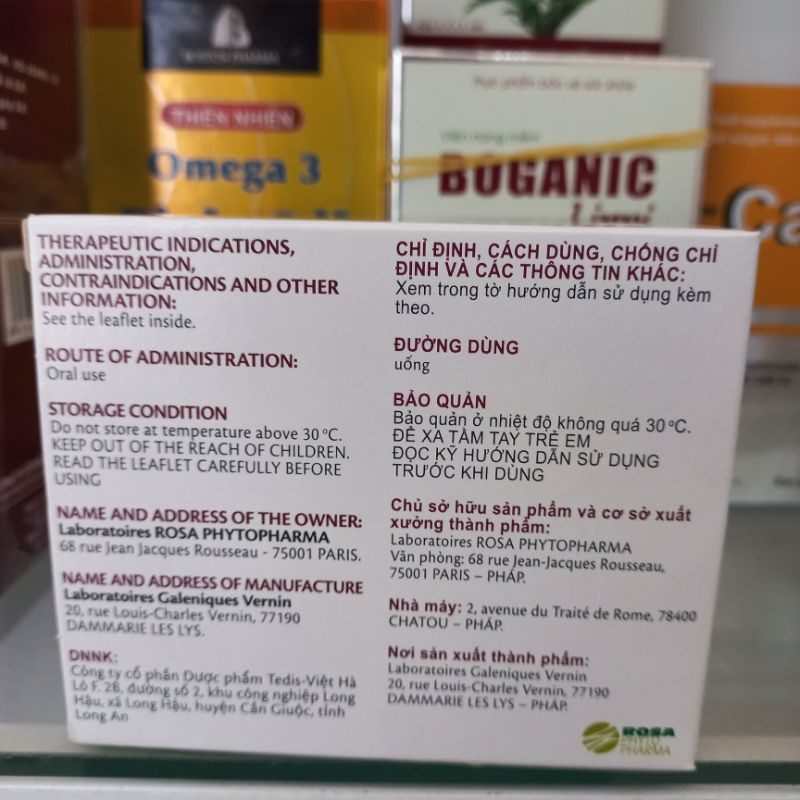 Chophytol lợi gan mất nhập khẩu Pháp hộp 180 viên