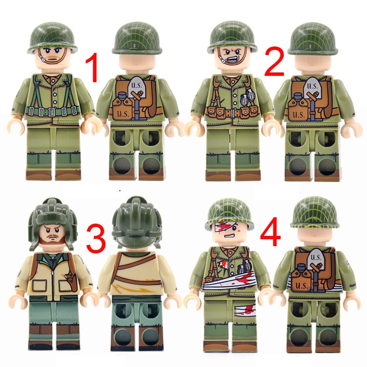 Minifigures Các Mẫu Nhân Vật Lính Mỹ Trong Thế Chiến II Mẫu Mới Đẹp