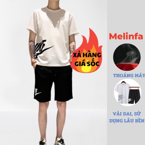 (Xả hàng)Bộ đồ thể thao nam, bộ quần áo cộc nam, Bộ nam mùa hè chất vải thun co giãn thoáng mát mã VABD0097
