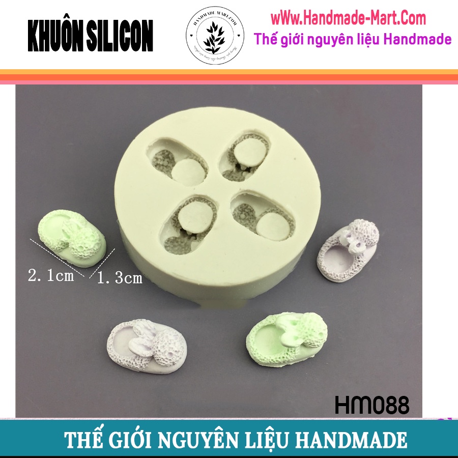 Khuôn silicon làm bánh kẹo mềm hình chiếc giày xinh xắn - Khuôn làm charm nến mini siêu cute - HM088