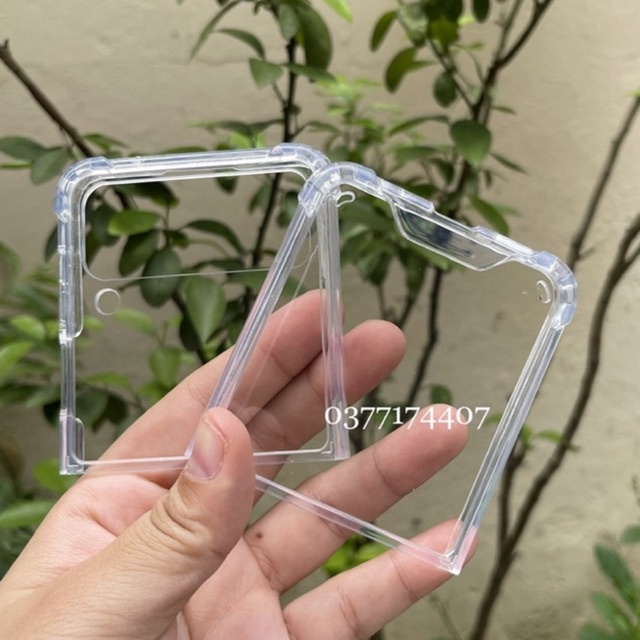 Ốp lưng trong suốt cho Samsung Z Flip 4 5G lưng cứng viền dẻo gờ cao chống sốc