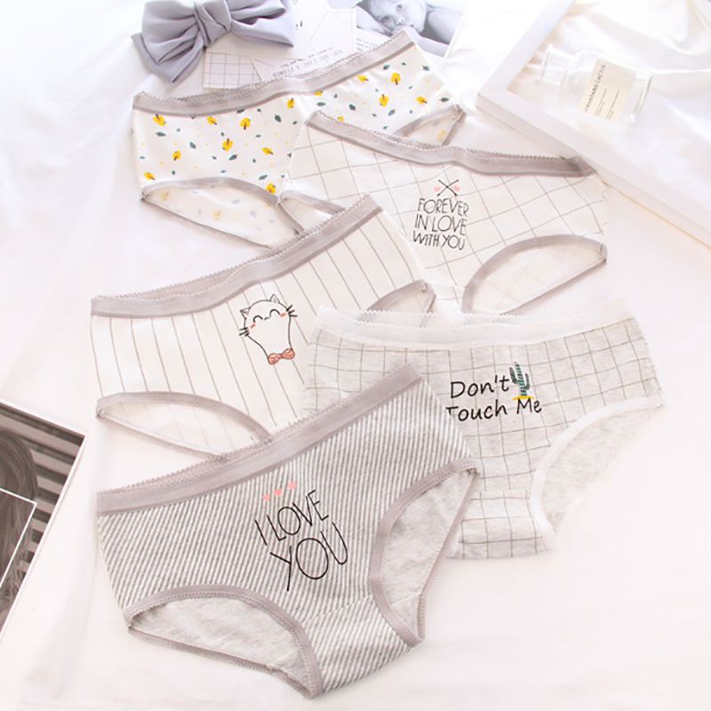 Quần Lót Cotton Nữ In Hình Hoạt Hình Xinh Xắn