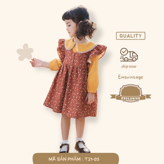 Sét yếm nhung hoa nhí kèm áo nhung tăm tăm