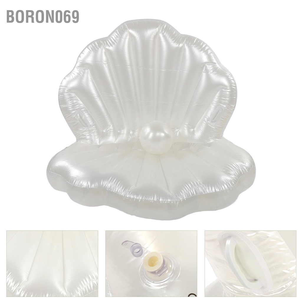 Phao Bơi Bơm Hơi Hình Vỏ Sò Đính Ngọc Trai Dễ Thương Boron069