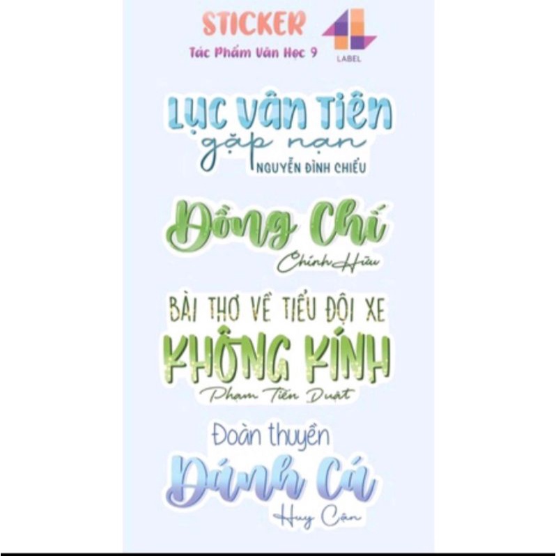 Sticker tác phẩm văn học lớp 9(cả năm)