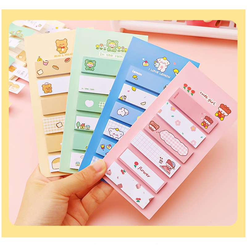 Flowertree Set 120 Giấy Ghi Chú Họa Tiết Hoạt Hình