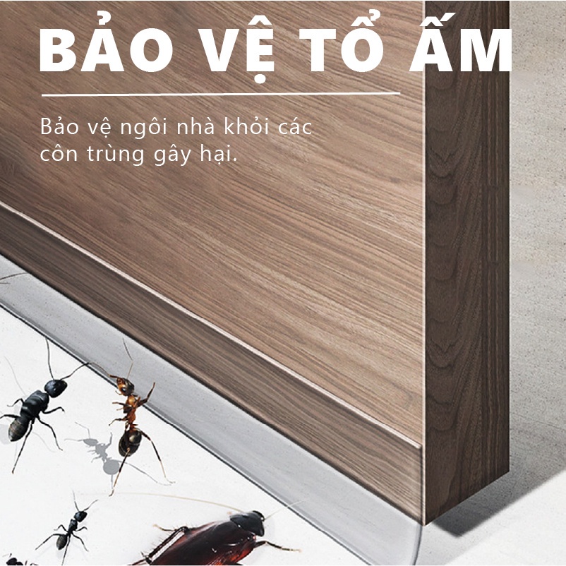 Cuộn 4 mét gioăng cửa cao su dán chặn khe cửa dán chống bụi, Ron cửa chống côn trùng giữ nhiệt EZMART