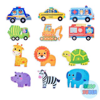 Bảng Xếp Hình Đồ Chơi Gỗ Bộ Xếp Hình Puzzle Theo Chủ Đề Phương Tiện Giao Thông và Động Vật