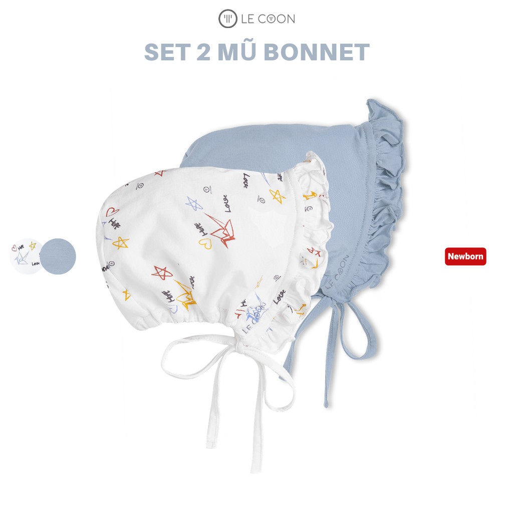LE COON | Set 2 Mũ Bonnet | COOL | Newborn