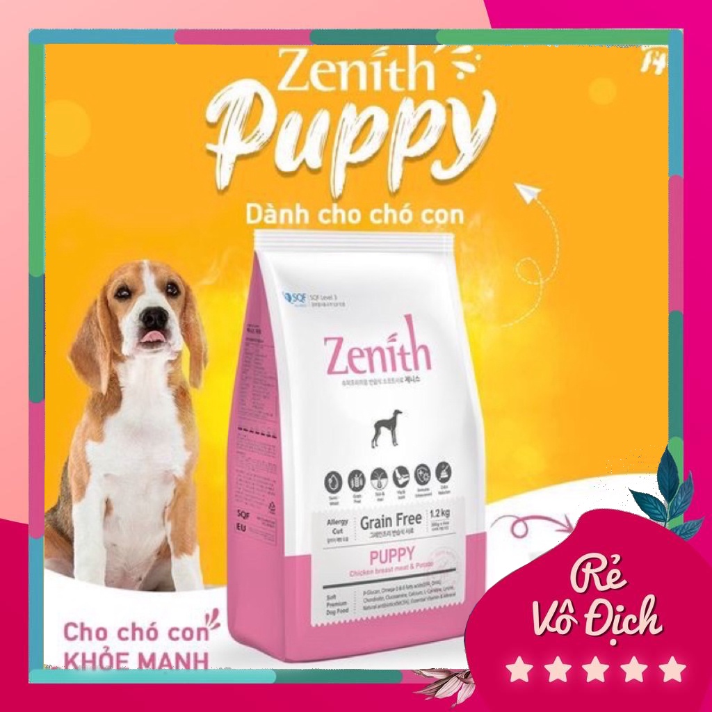 [Ship hoả tốc nội thành HCM- túi 1.2kg] Thức ăn hạt mềm cho chó con dưới 12 tháng Zenith puppy