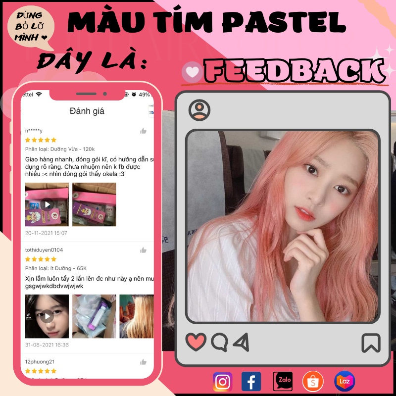 Thuốc Nhuộm Tóc Hồng Pastel Cần Tẩy | Fujihair