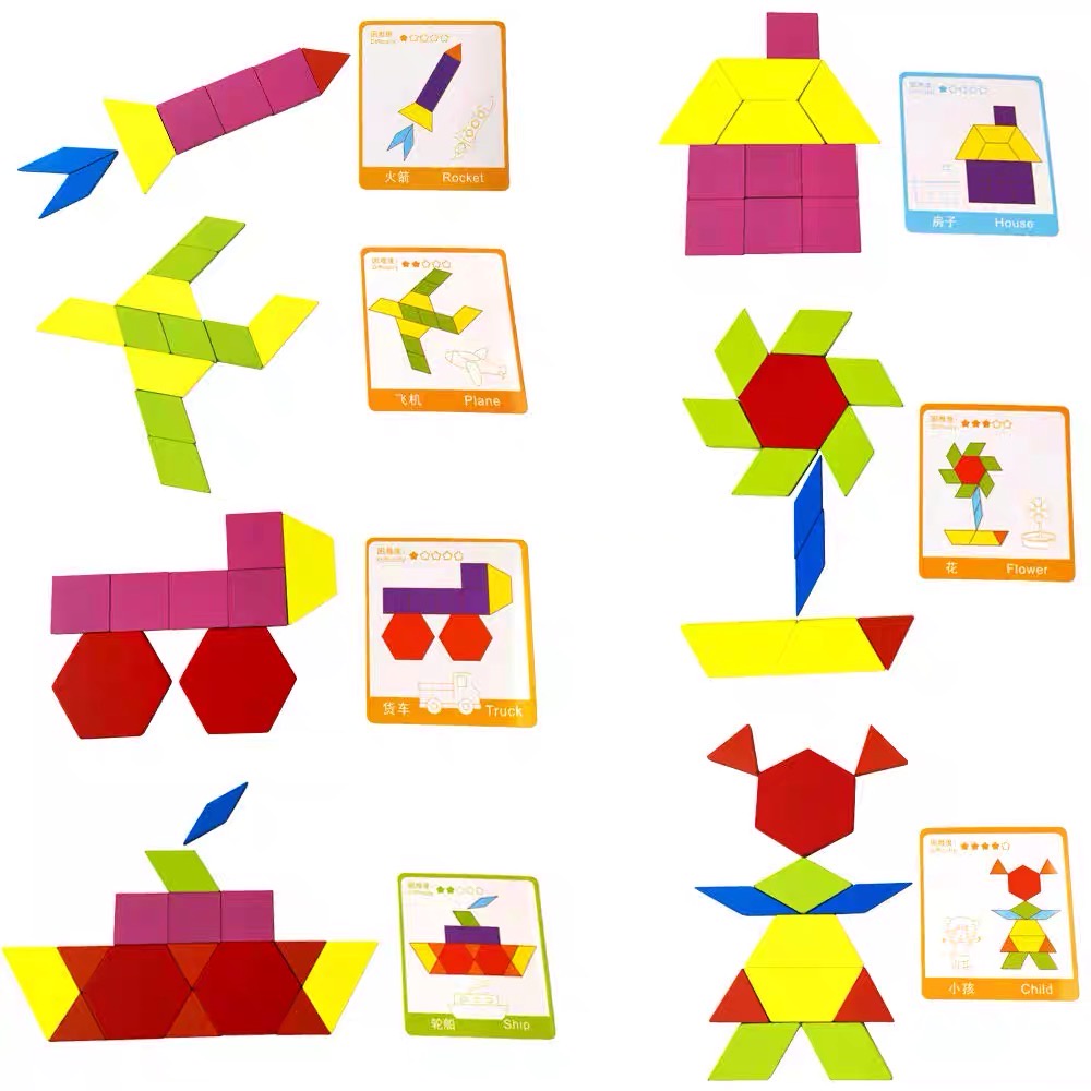 Đồ chơi thông minh - Bộ Xếp Hình Sáng Tạo PATTERN BLOCKS 130 chi tiết