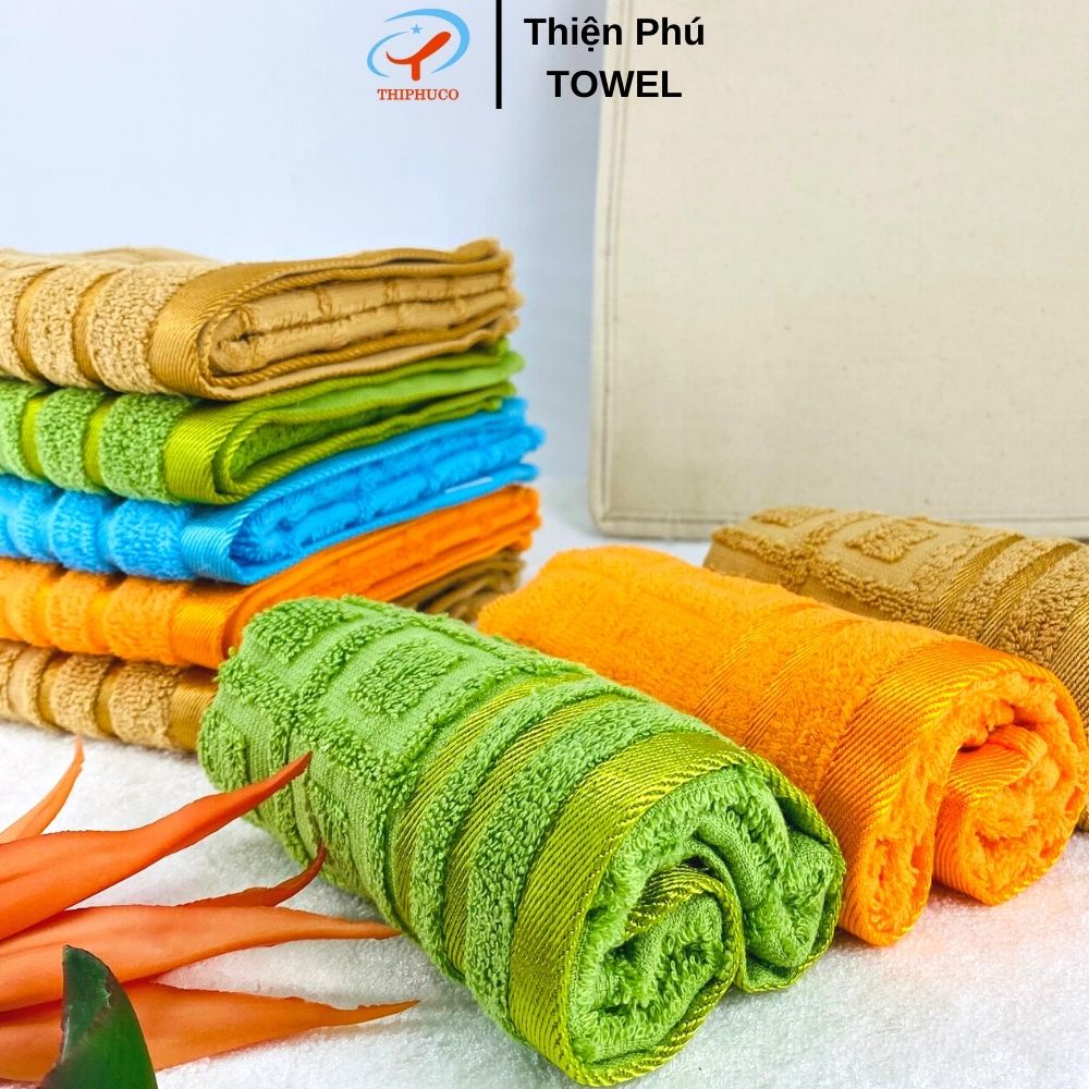 Khăn Tay Cotton Cao Câp Thiện Phú 28x42cm, Khăn Đa Năng S344 Bông Sợi Tự Nhiên Thấm Nước Tốt
