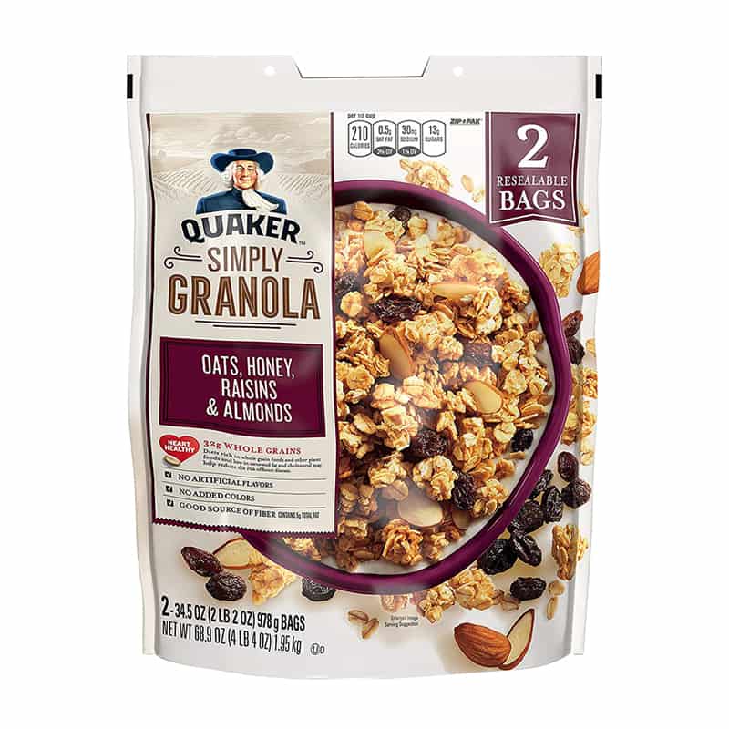 NGŨ CỐC GRANOLA ÔNG GIÀ QUAKER SIMPLY GRANOLA 973GR - Ngũ cốc ăn kiêng Mỹ, ăn liền thơm ngon