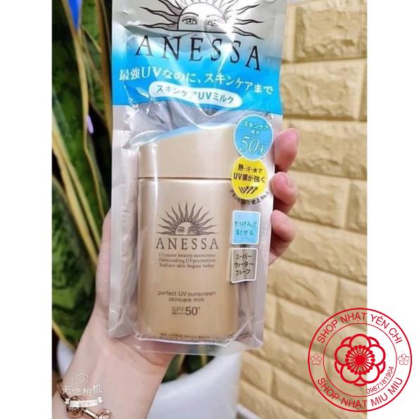 [Hàng _ Nhật_ Chuẩn]  Kem chống nắng Anessa Perfect UV Sunscreen Skincare Milk 60ml