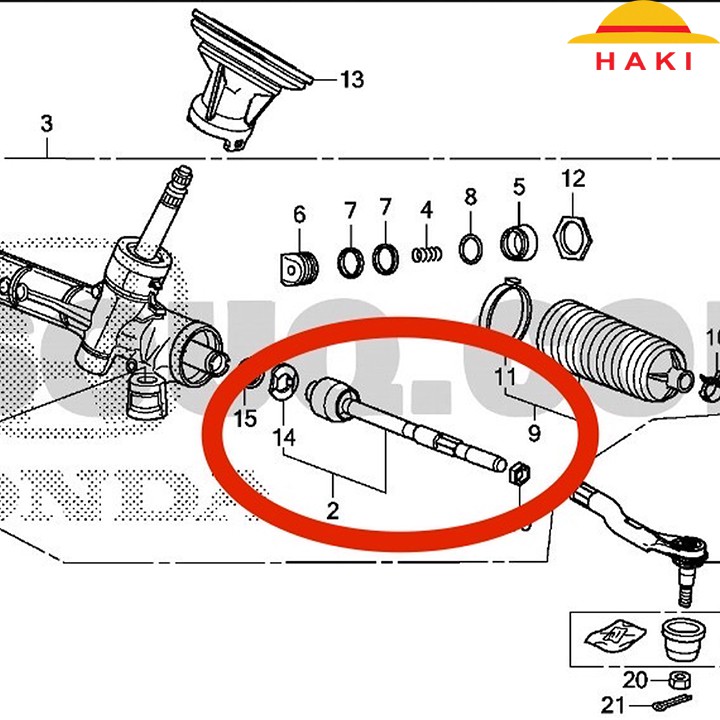 [HONDA NHẬT] ROTUYN LÁI TRONG HONDA CITY 2015-2020 53010-T9A-003