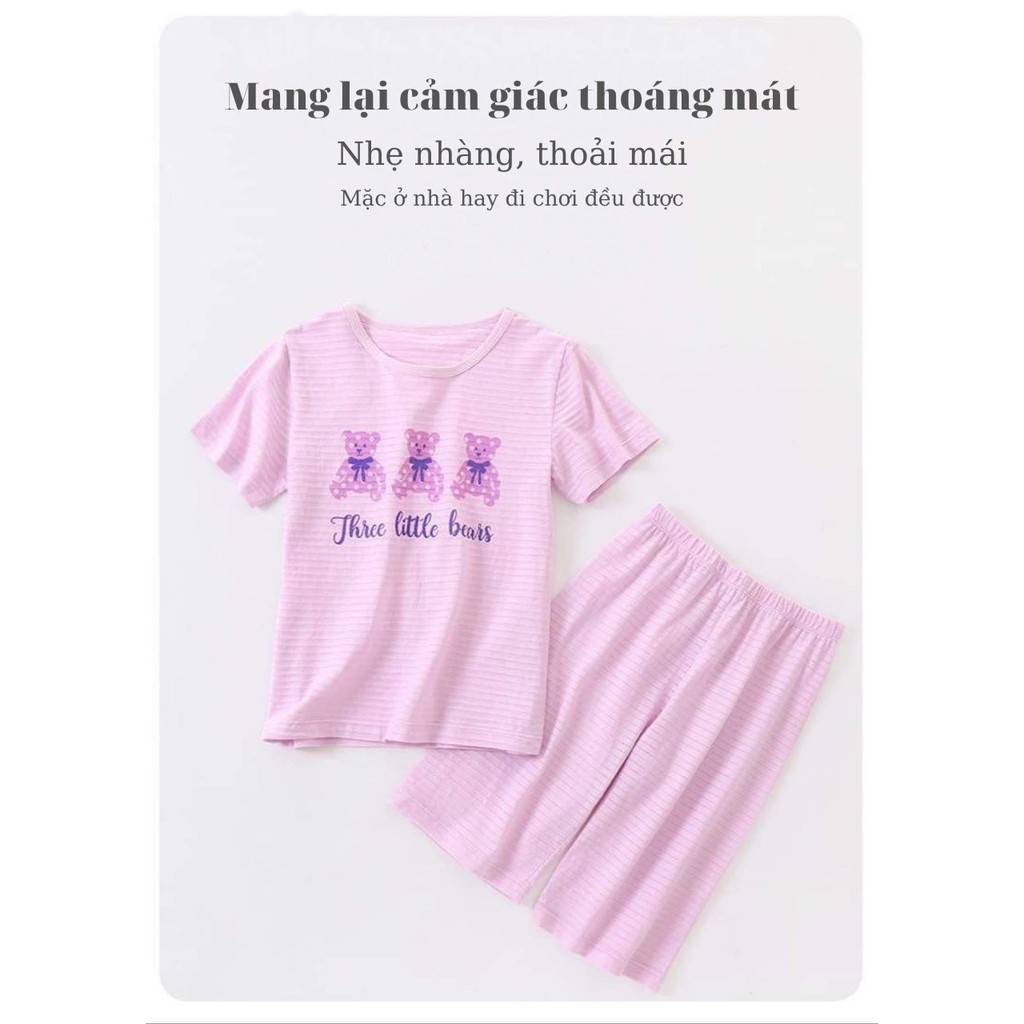 9 - 46 kg Bộ cotton xước, sợi tre cộc tay cho Bé Trai, Cho Bé gái hãng Mamdadkid #bgai