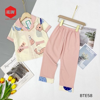 Set đồ đôi mẹ và bé gái lụa mango dài tay, bộ mặc nhà đáng yêu cho bé gái