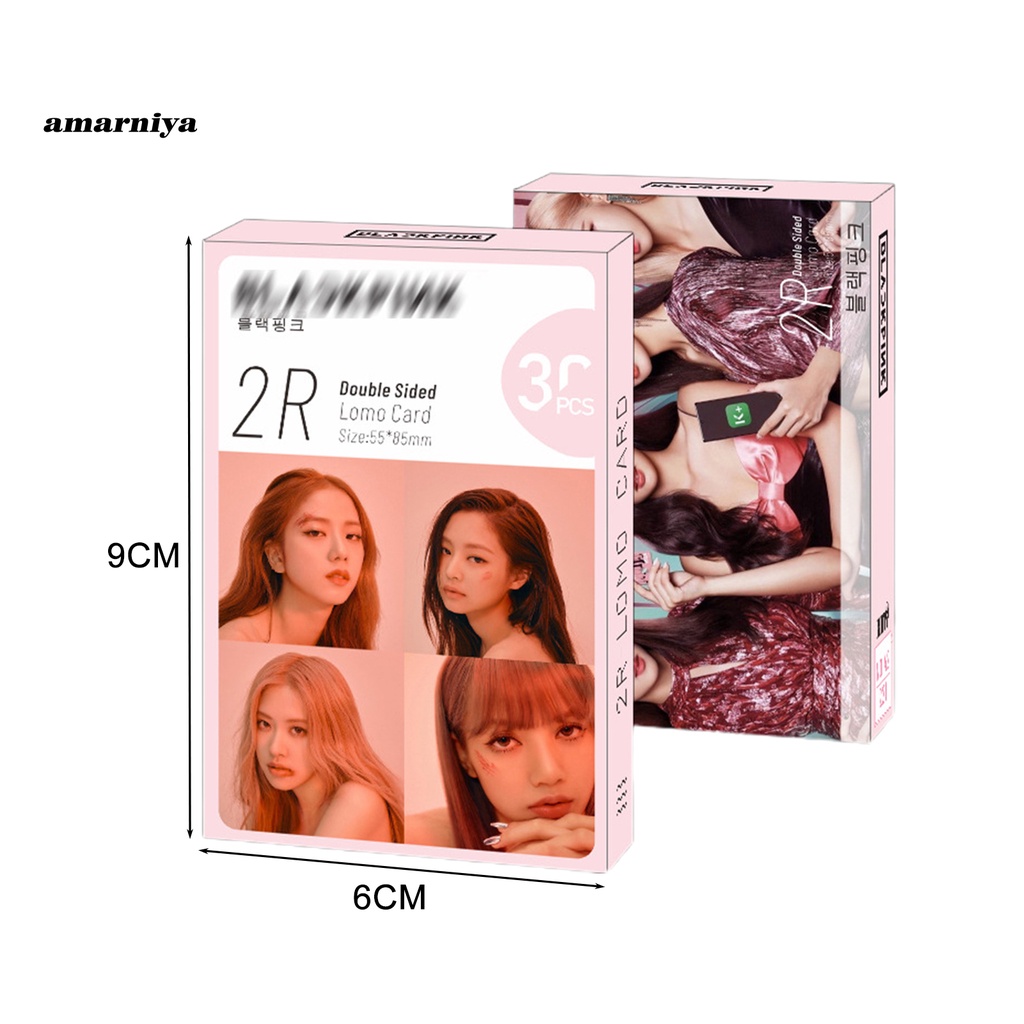 【AY】 30Pcs/Set Message Card Double-sided Design DIY Decoration Idol Figure BLACKPINKS Members High Definition Postcard for Shop