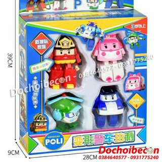 Poli - Policar - Bộ 4 xe biến hình Robocar Poli 83168-4: Loại 1: Nhựa đẹp