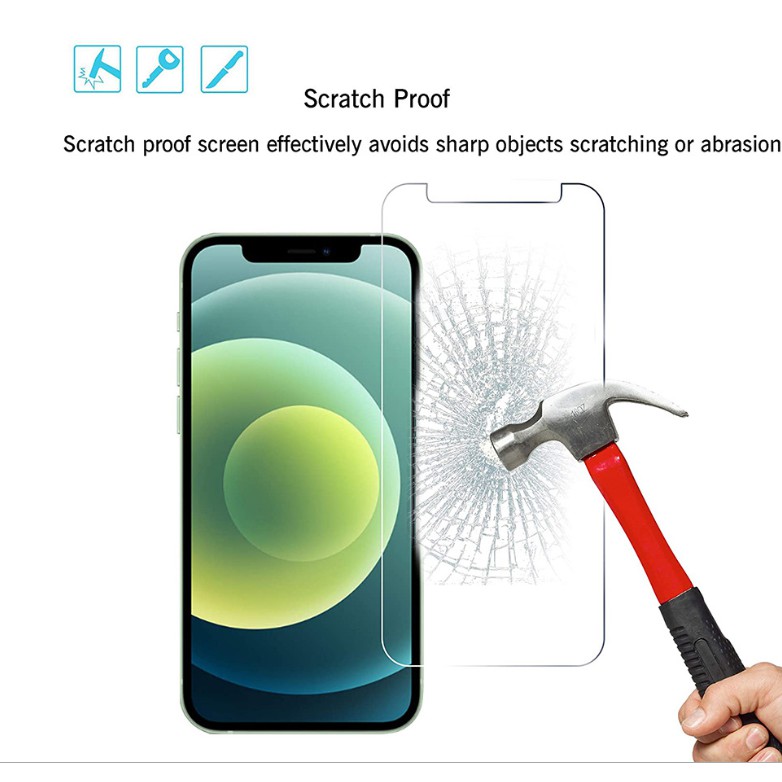 Kính Cường Lực 2.5D Trong Suốt Bảo Vệ Màn Hình Cho iPhone 6/6S/7/8/X/XS/11/11 pro Max/12/12mini