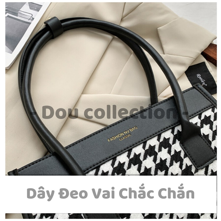 [NowShip2h] Túi Xách Kẹp Nách (Túi Đeo Vai) Thời Trang Thu Đông Họa Tiết HOUNDSTOOTH Sành Điệu - Mã XT030