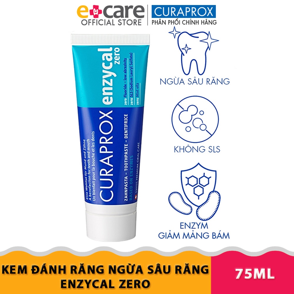 Kem đánh răng Curaprox Enzycal Zero ngừa sâu răng 75ml