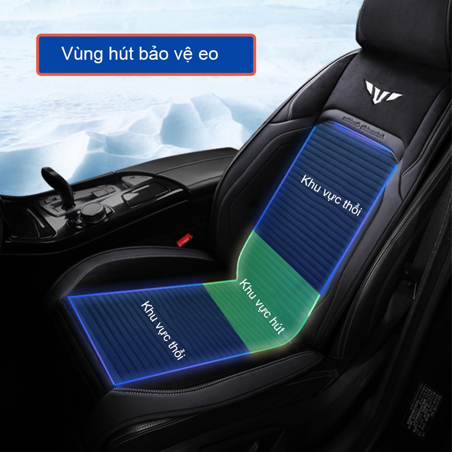 Đệm ghế điều hòa massage thư giãn cao cấp - Lót ghế ô tô quạt gió siêu mạnh, tự động ngắt