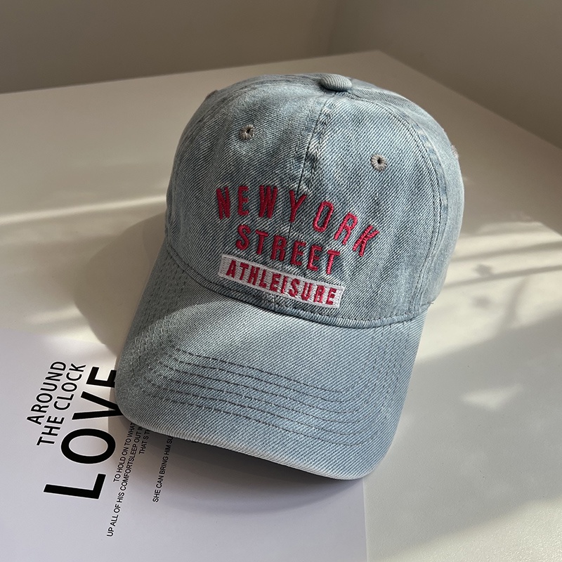 Mũ Lưỡi Trai Denim Thêu Chữ Thời Trang Cho Nữ