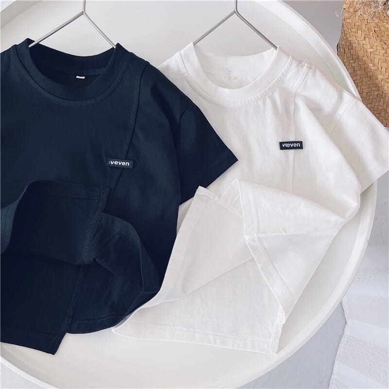 Áo thun vải cotton tay ngắn kiểu Hàn Quốc thời trang mùa hè năng động dành cho bé trai 2021