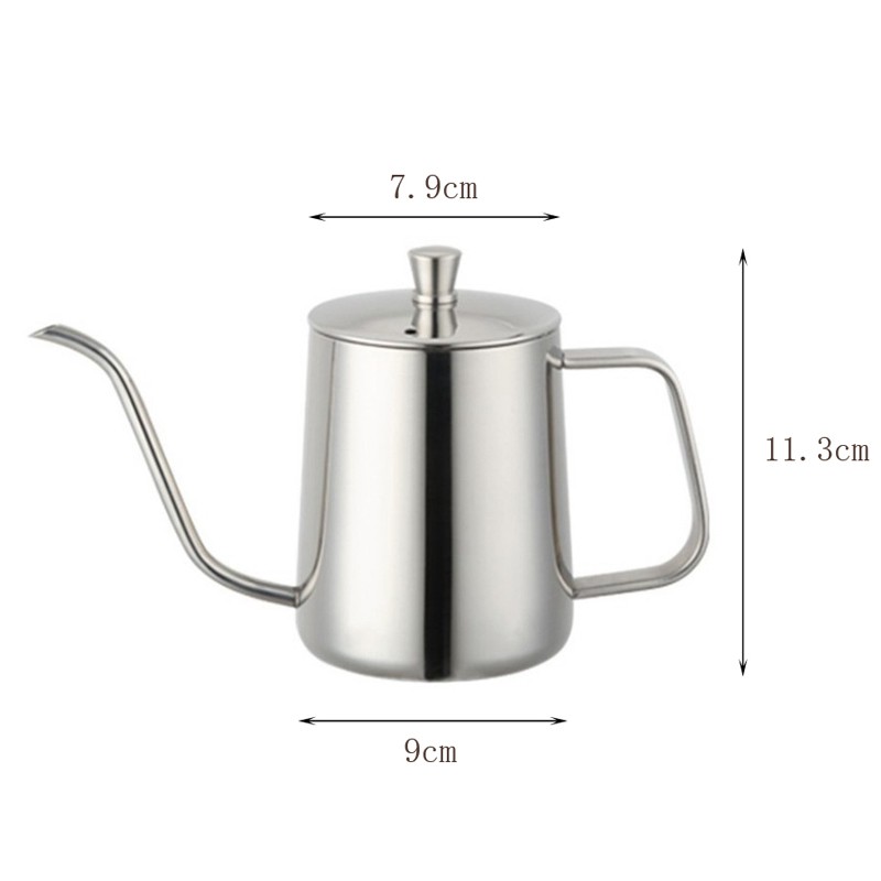 Bình Đun Nước Pha Cà Phê Drip Bằng Inox (600ml) Có Nắp