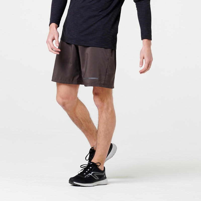 Quần short chạy bộ Decathlon Run Dry+ cho nam - Nâu đen