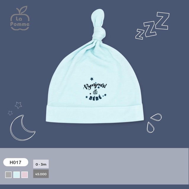 Mũ sơ sinh búi nút La Pomme 0-3M
