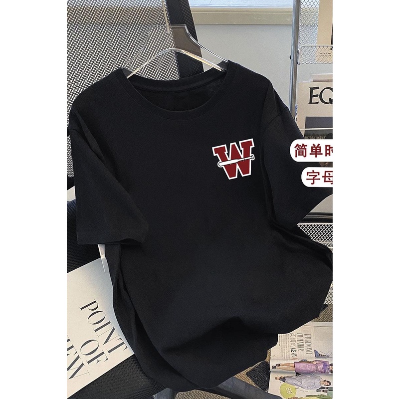 Áo thun HIIXIIVI 100% cotton tay ngắn cổ tròn in chữ phong cách Hàn Quốc thời trang mùa hè 2022 cho nữ