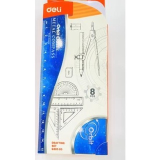 Bộ compa cao cấp Deli G30505 hộp thiếc